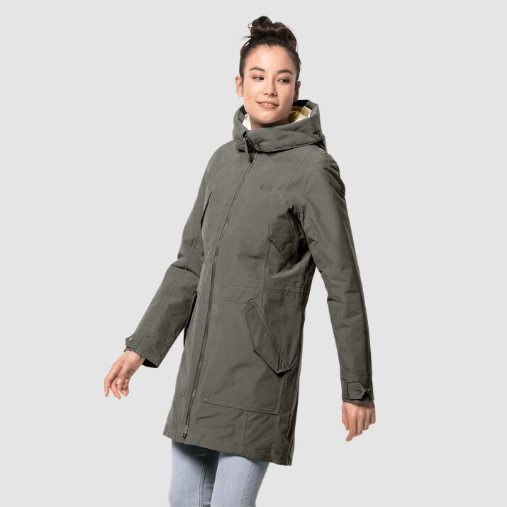 Jack Wolfskin Womens Rocky Point Winter Parka Deep Green 164785MWL